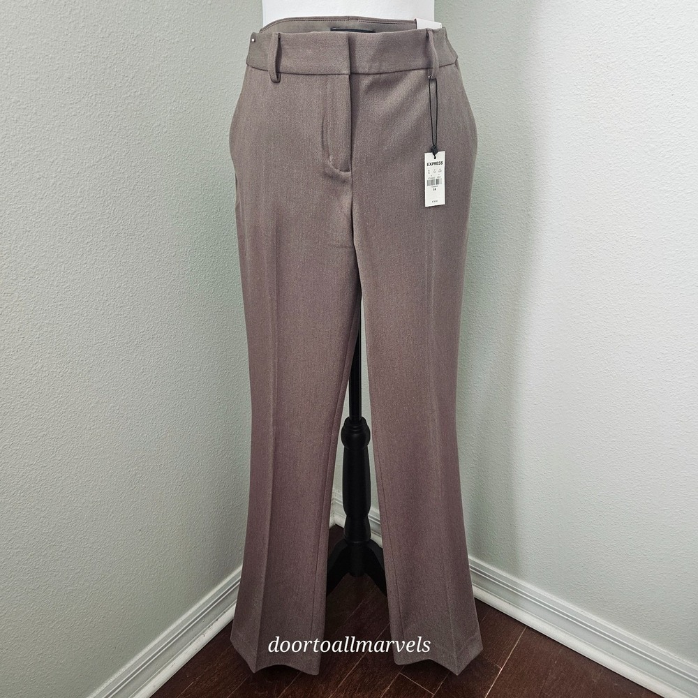 Express Columnist Pants Barely-Boot Mid-Rise Stretch Business Casual Sz 6R NWT